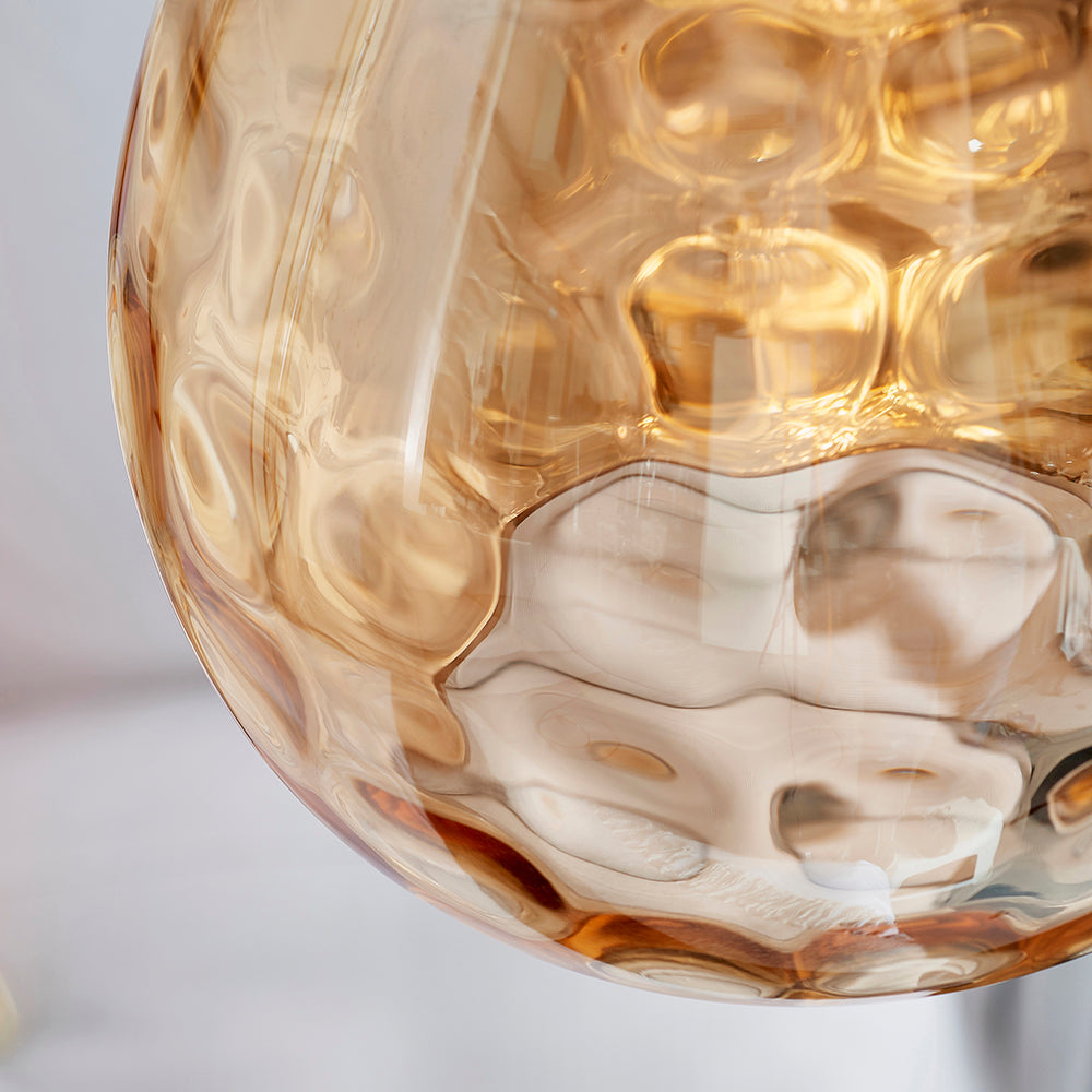 Endon Lighting 60298 Eileen 1Lt Pendant Cognac Rippled Glass