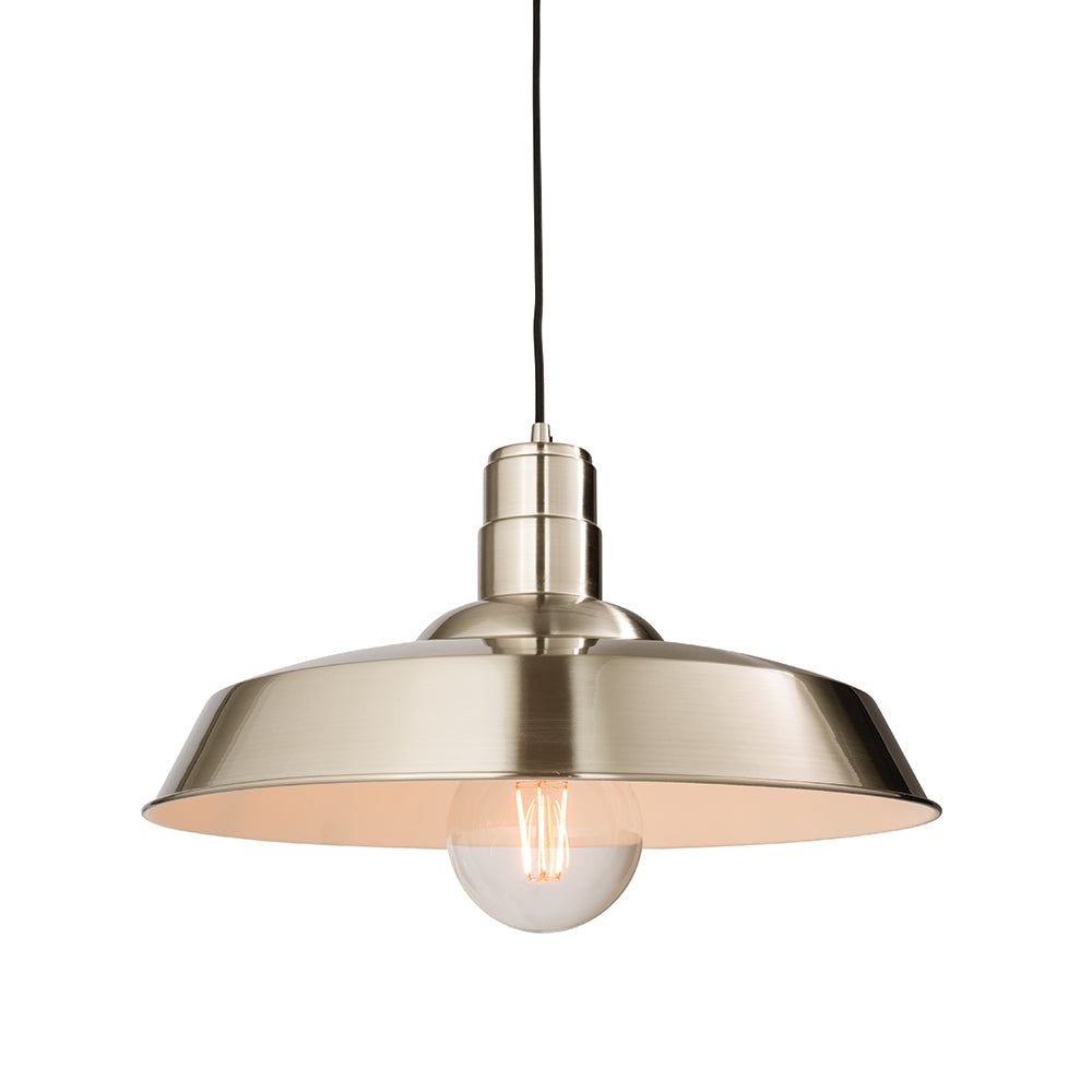 Endon Lighting 61282 Moore 1Lt Pendant Nickel Plate