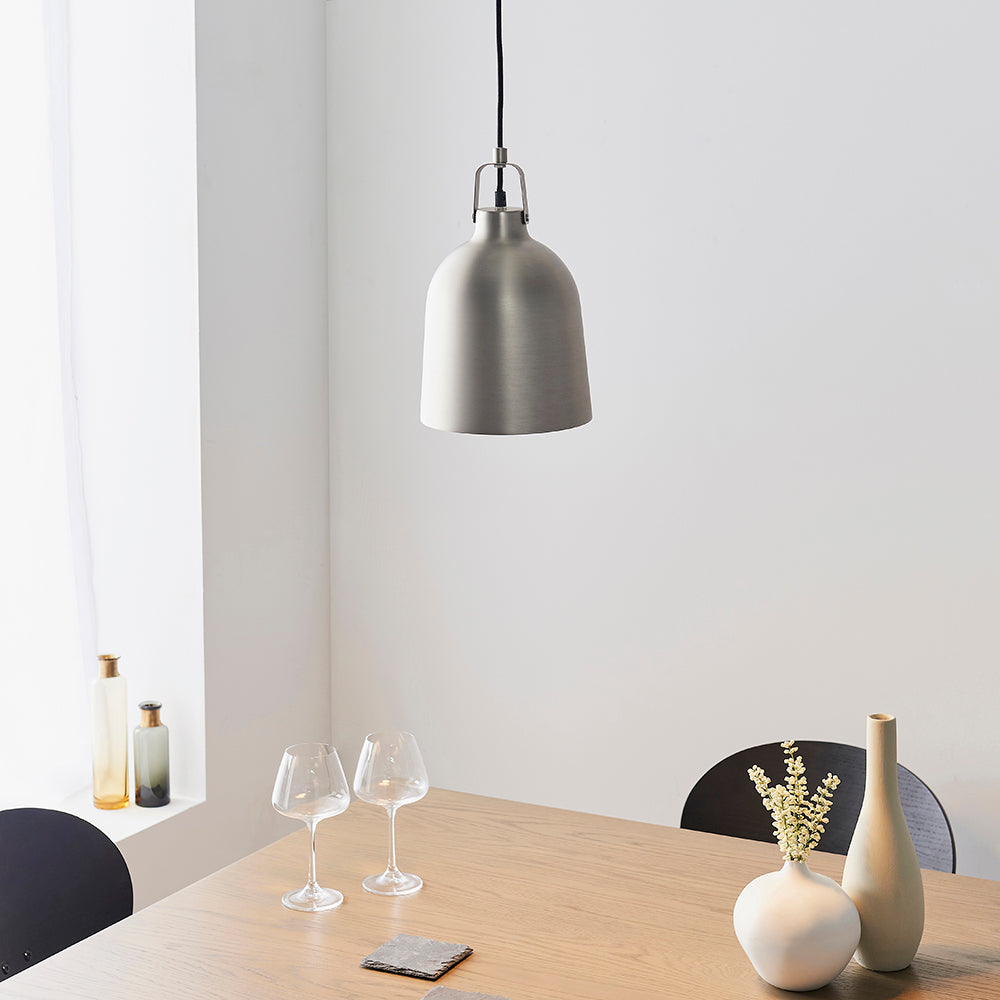 Endon Lighting 61308 Lazenby 1Lt Pendant Matt Nickel Plate