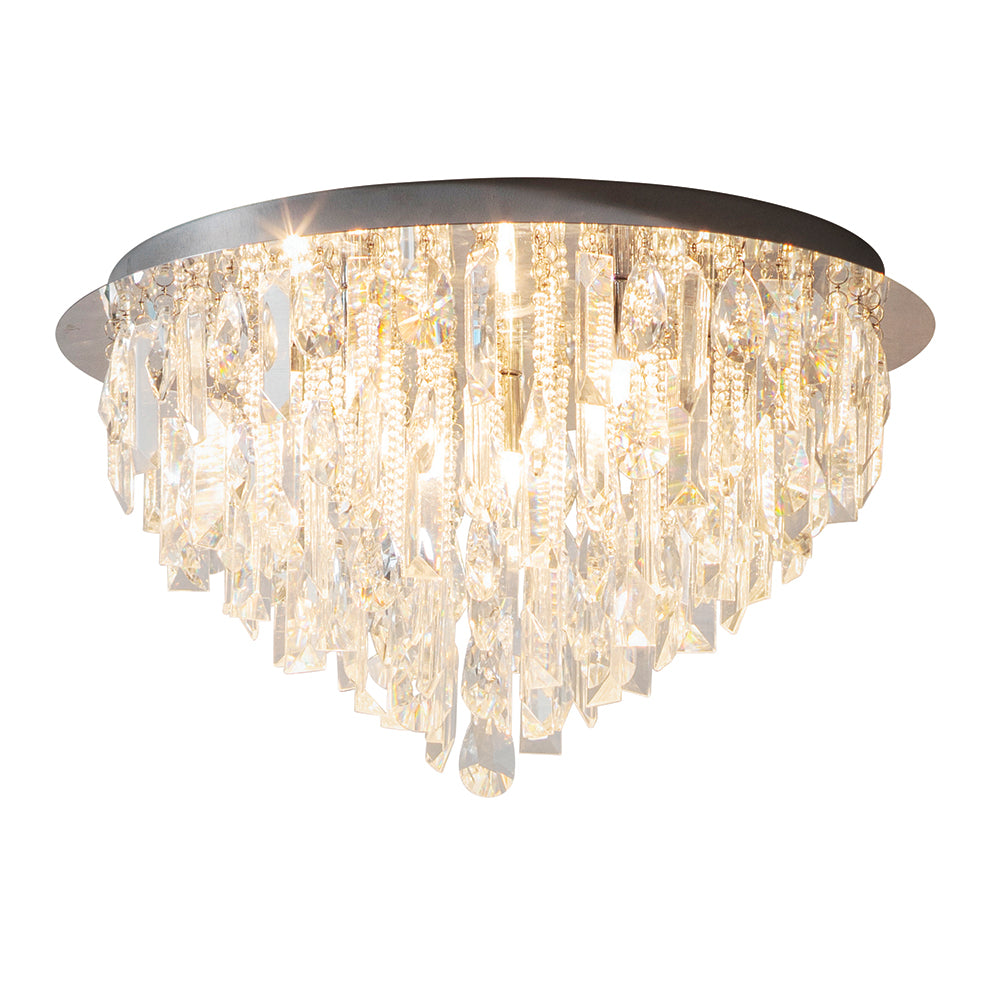 Endon Lighting 61564 Siena 5Lt Flush Chrome Plate & Clear Crystal