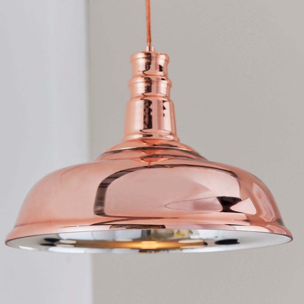 Endon Lighting 61705 Jackman 1Lt Pendant Copper Glass & Copper Plate