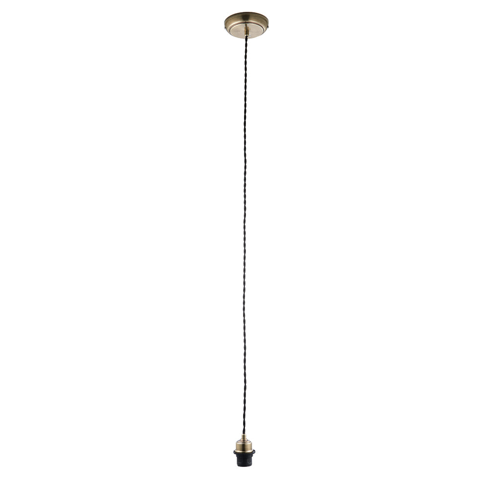 Endon Lighting 61809 Cable Set 1Lt Pendant Antique Brass Plate