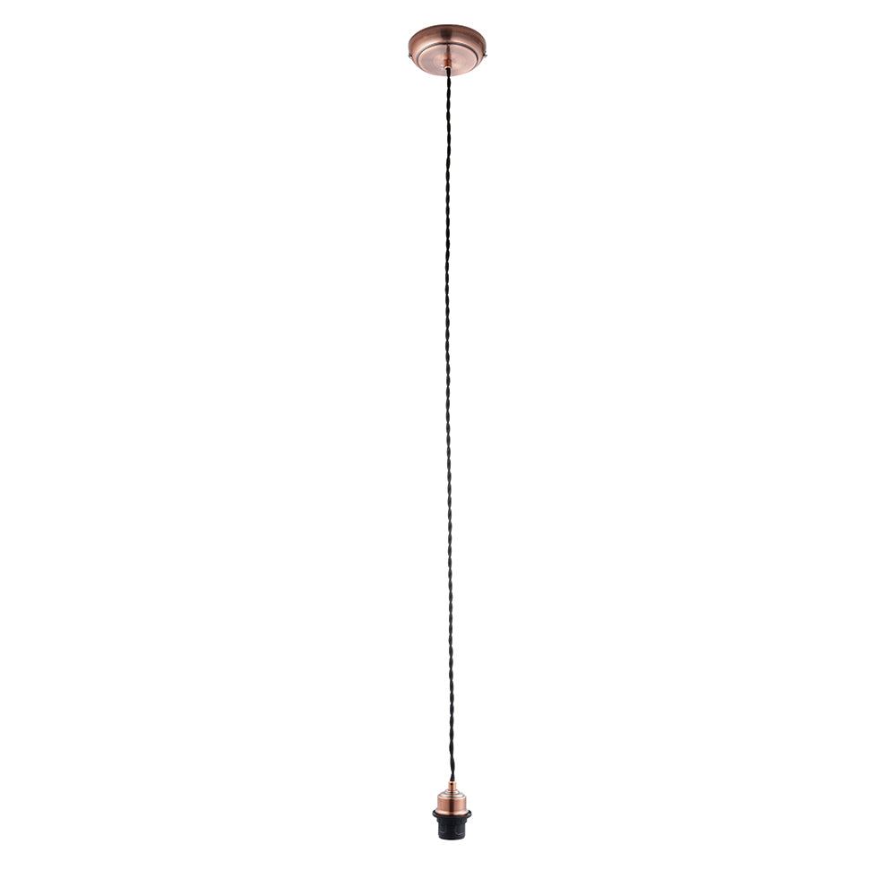 Endon Lighting 61940 Cable Set 1Lt Pendant Antique Copper Plate
