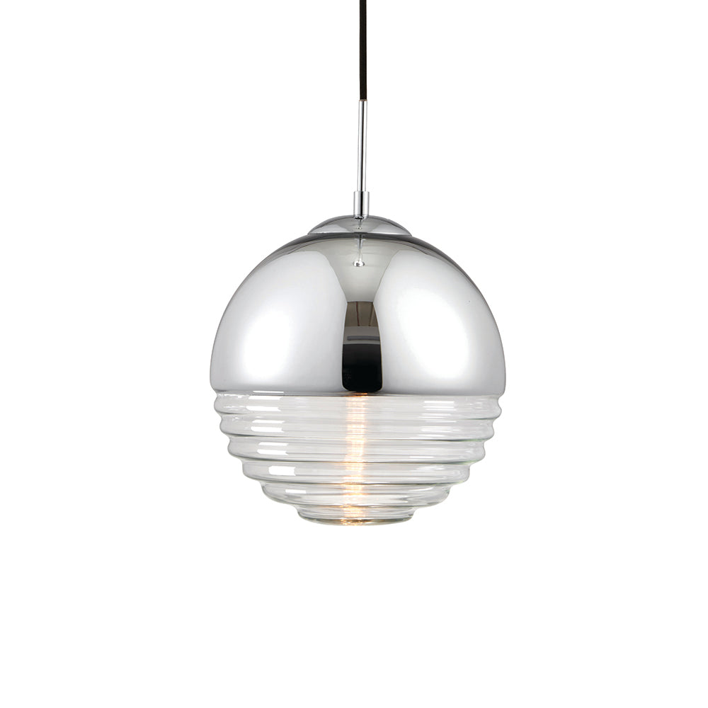 Endon Lighting 68959 Paloma 1Lt Pendant Chrome Plate & Clear Ribbed Glass