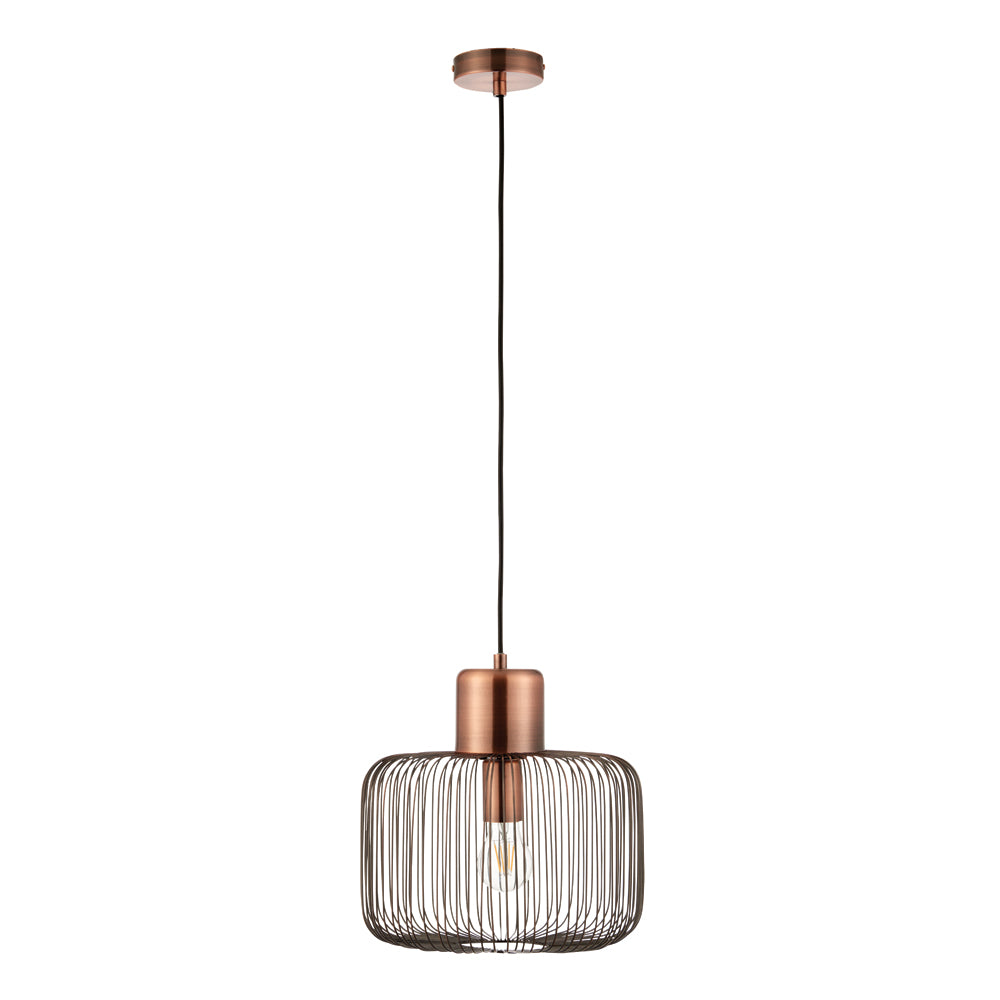 Endon Lighting 68986 Nicola 1Lt Pendant Antique Copper Plate