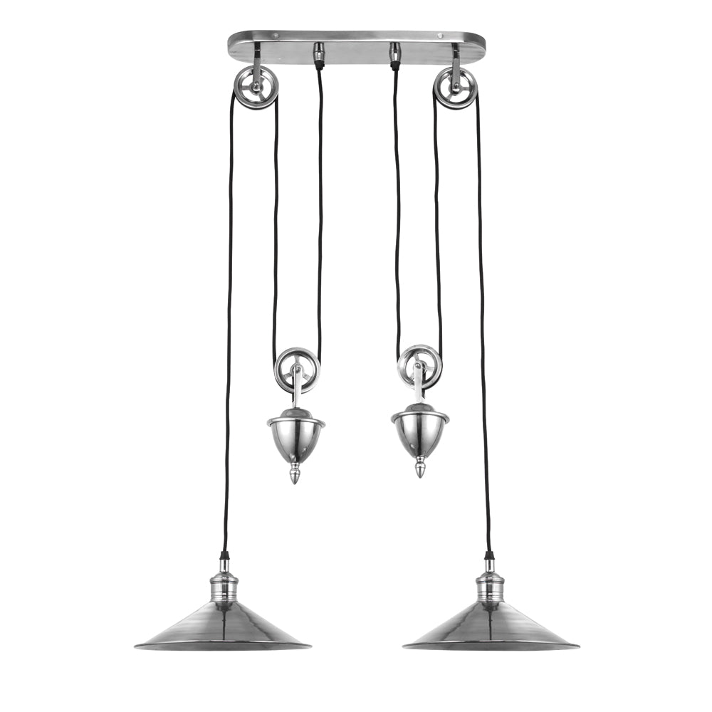 Endon Lighting 69840 Victoria 2Lt Pendant Antique Silver Effect Plate