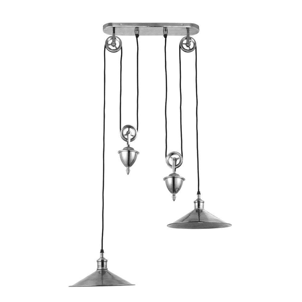 Endon Lighting 69840 Victoria 2Lt Pendant Antique Silver Effect Plate