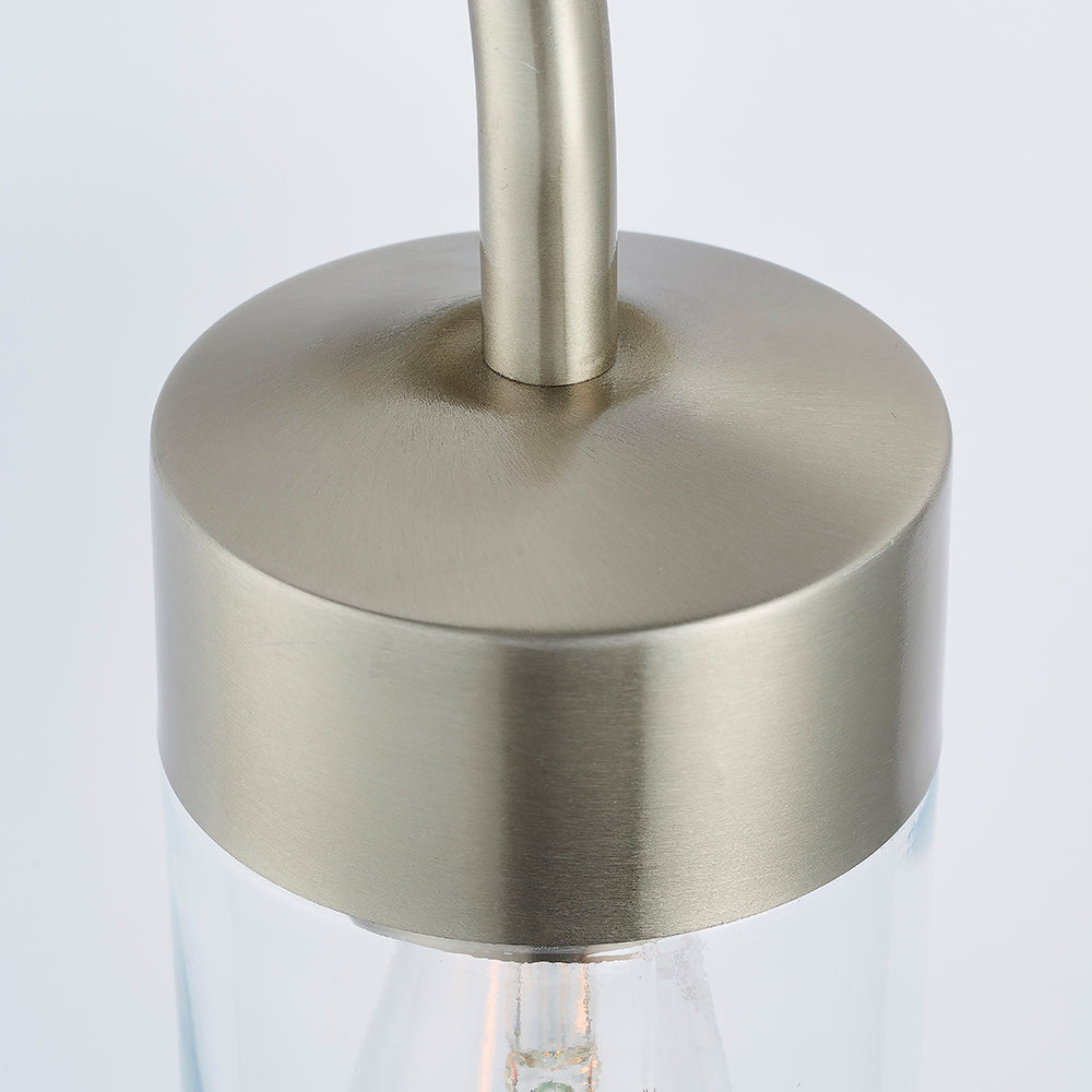 Endon Lighting 71184 North 1Lt Wall Brushed Stainless Steel & Clear Glass