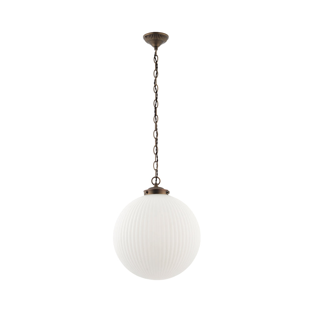 Endon Lighting 72461 Brydon 1Lt Pendant Antique Bronze Plate & Opal Glass