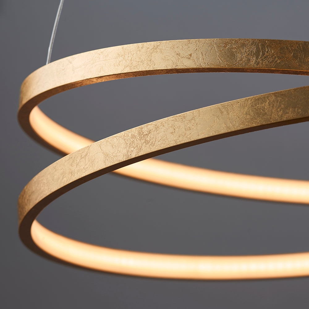 Endon Lighting 72479 Scribble 1Lt Pendant Gold Leaf & Frosted Acrylic