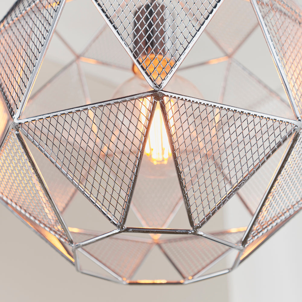 Endon Lighting 72817 Armour 1Lt Pendant Chrome Plate