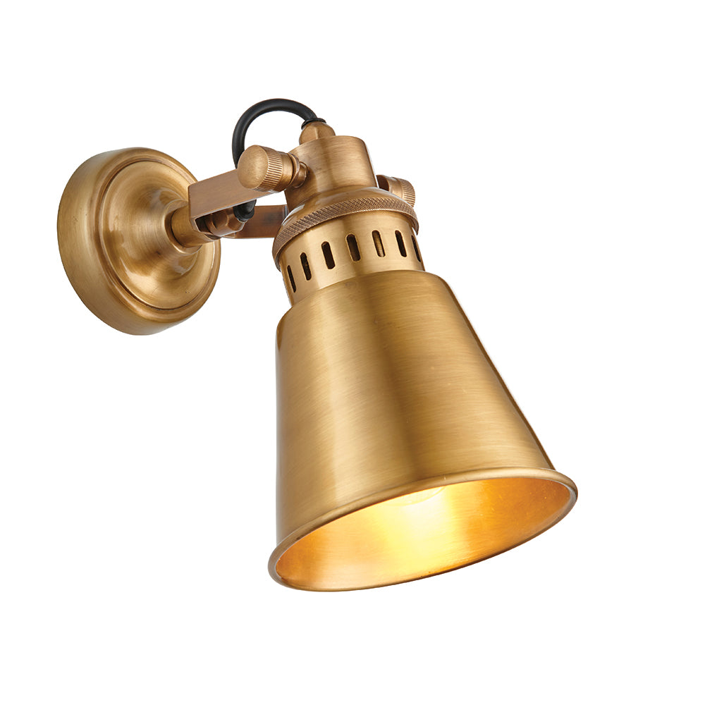 Endon Lighting 73104 Elms 1Lt Wall Antique Solid Brass