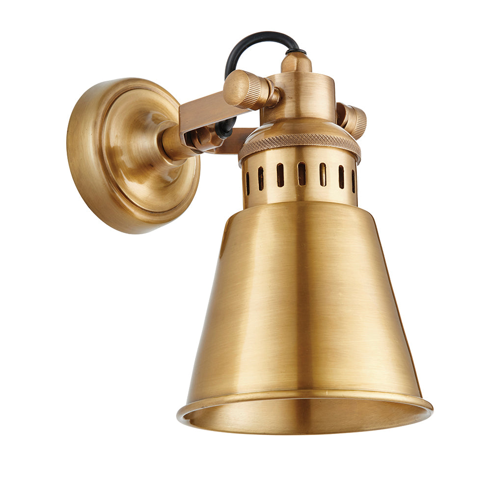 Endon Lighting 73104 Elms 1Lt Wall Antique Solid Brass