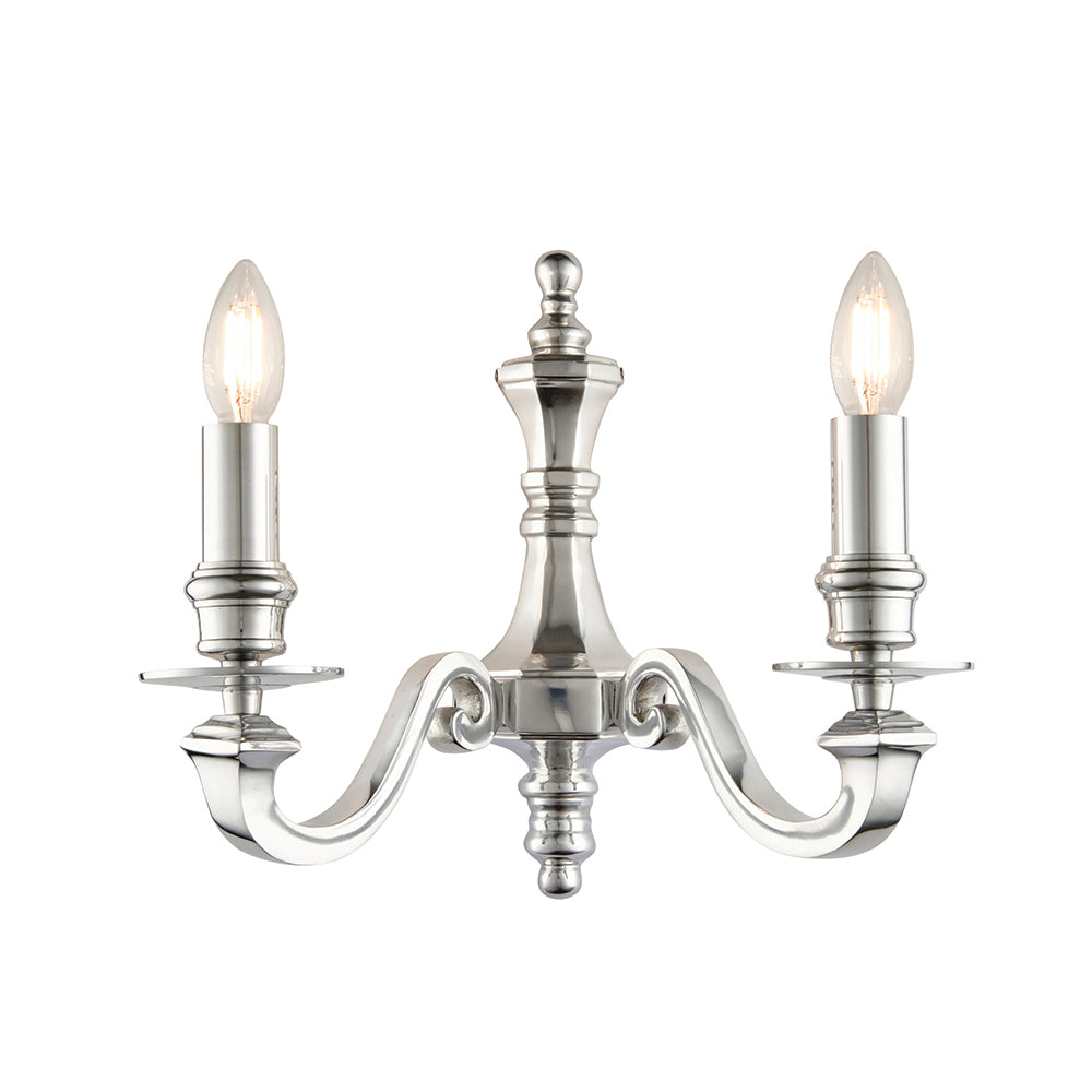 Endon Lighting 73584 Finsbury 2Lt Wall Polished Aluminium