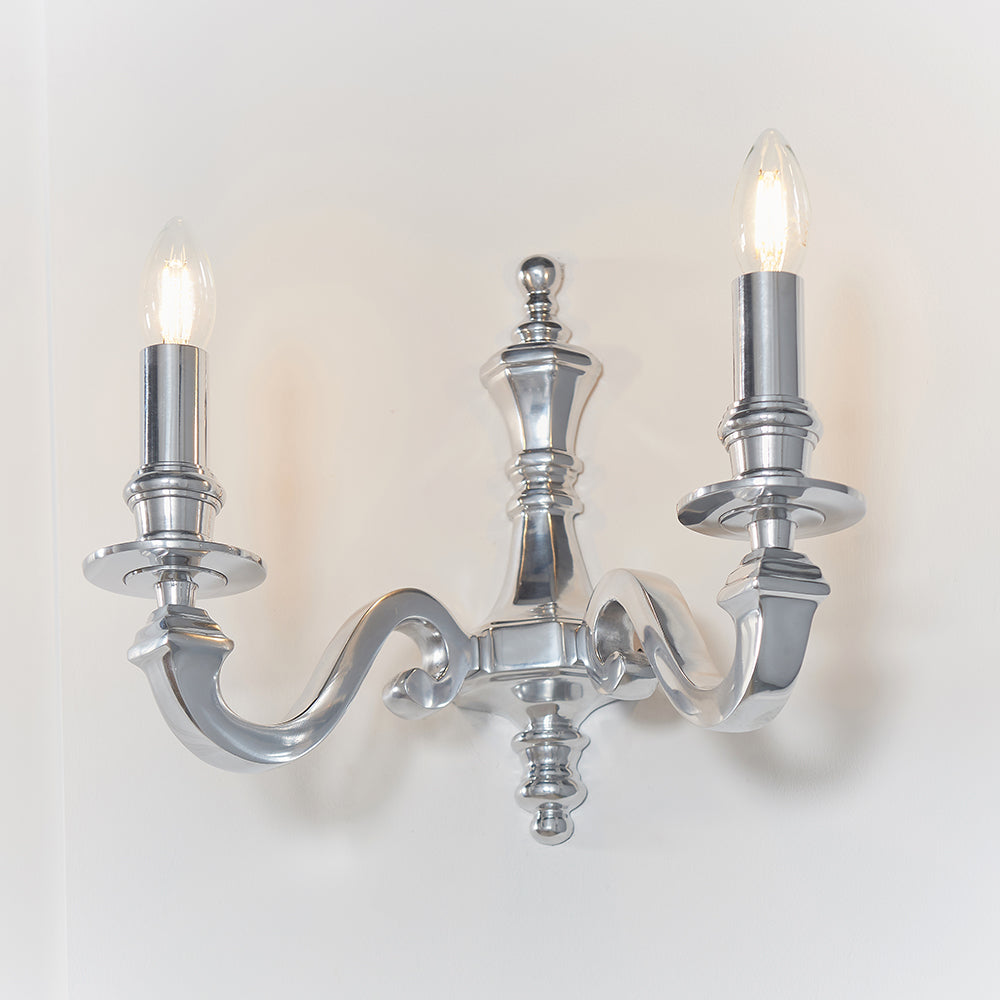 Endon Lighting 73584 Finsbury 2Lt Wall Polished Aluminium