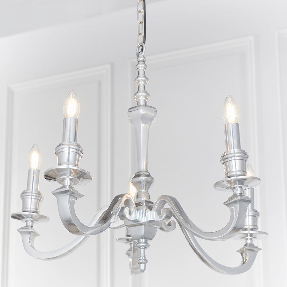 Endon Lighting 73598 Finsbury 5Lt Pendant Polished Aluminium