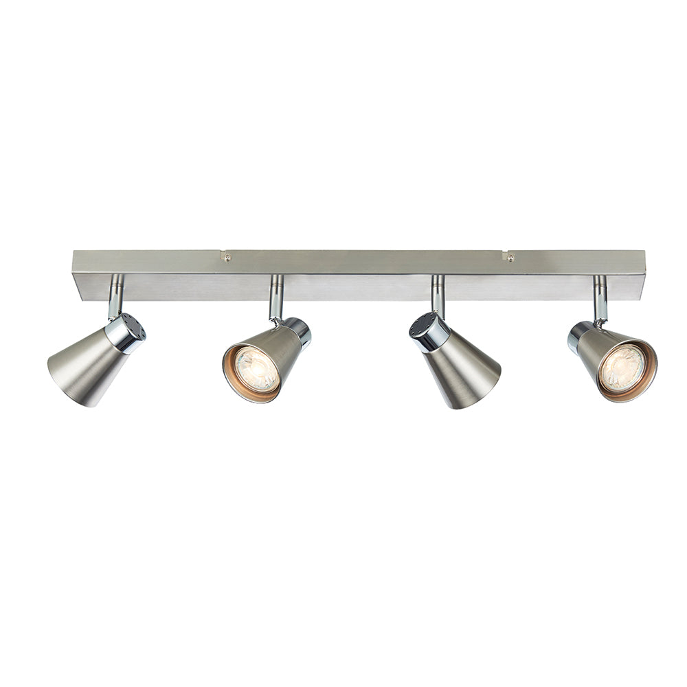 Endon Lighting 76205 Kai 4Lt Spot Satin Nickel & Chrome Plate