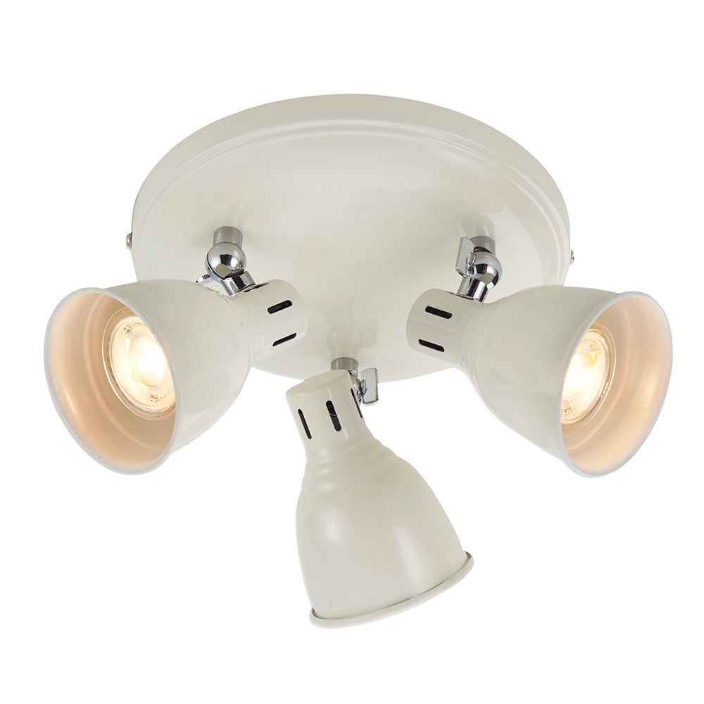 Endon Lighting 76289 Westbury 3Lt Spot Gloss Ivory Paint & Gloss White