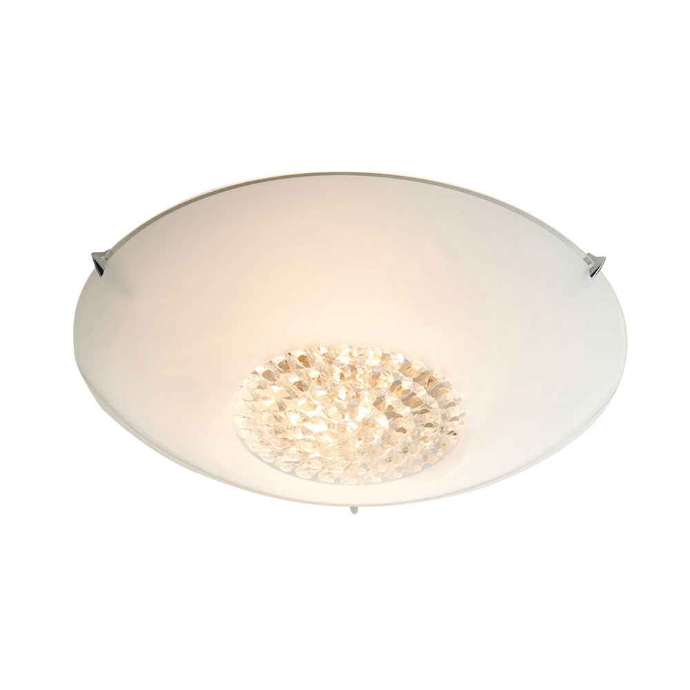 Endon Lighting 76388 Nya 2Lt Flush White & Clear Glass