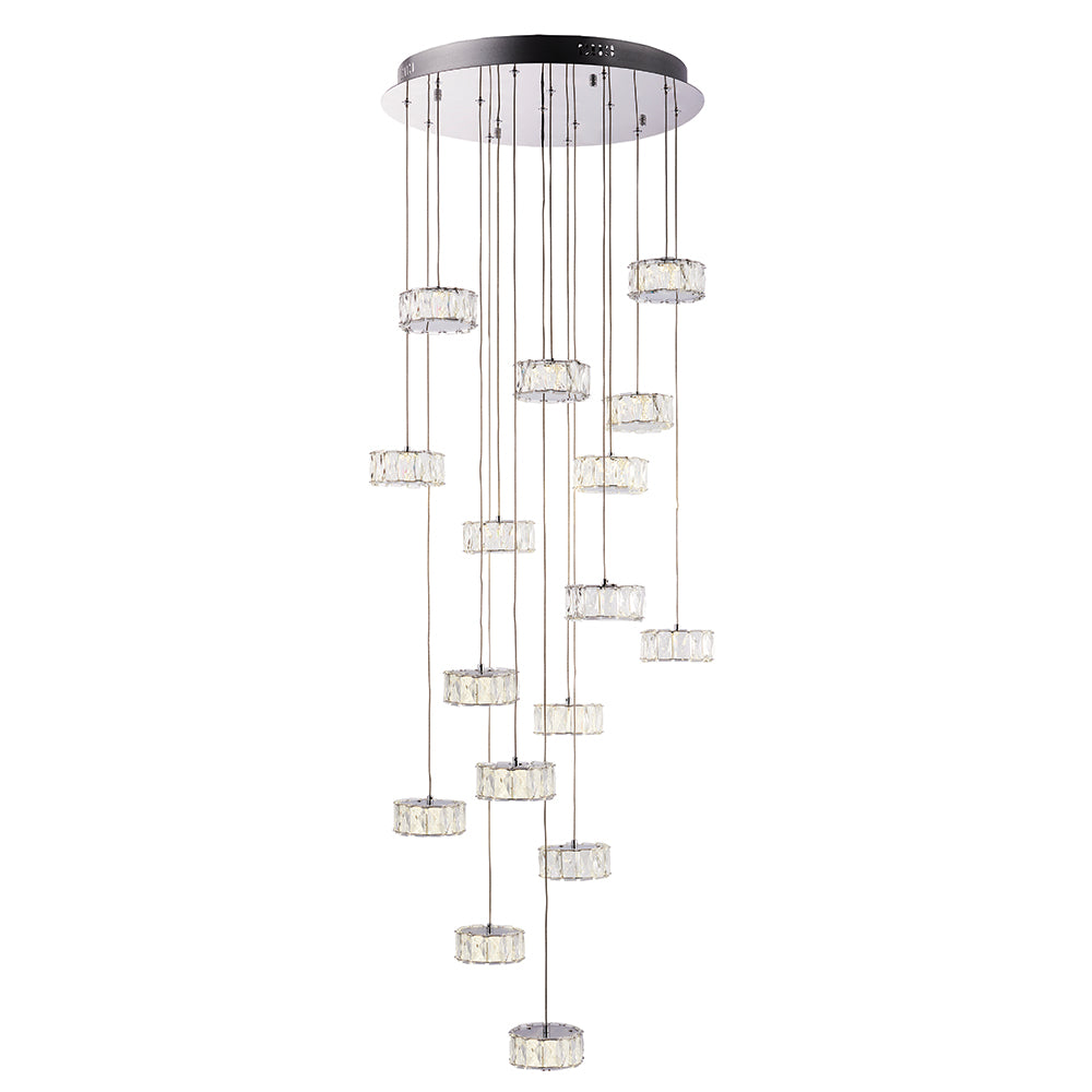 Endon Lighting 76486 Prisma 16Lt Pendant Chrome Plate & Clear Crystal
