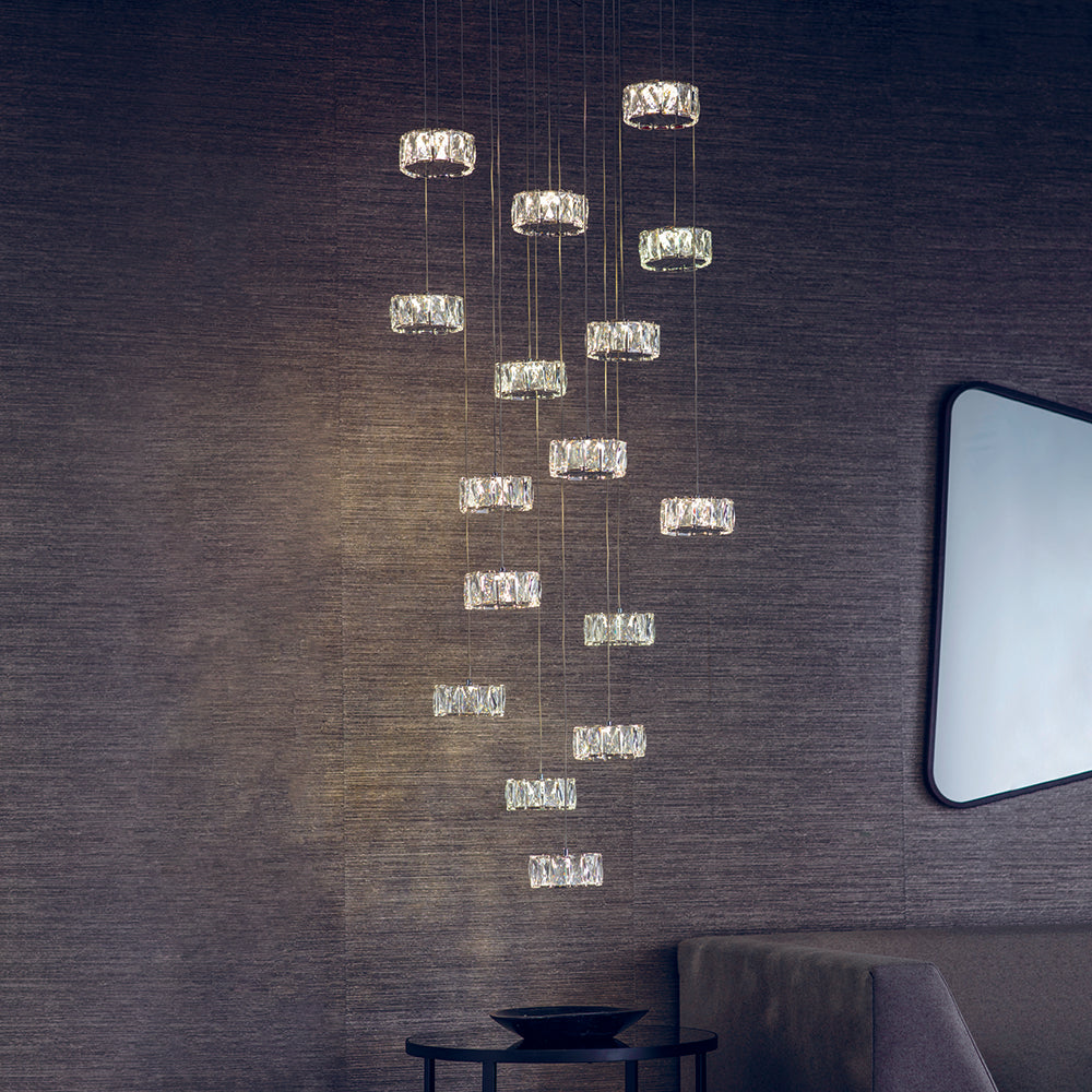 Endon Lighting 76486 Prisma 16Lt Pendant Chrome Plate & Clear Crystal