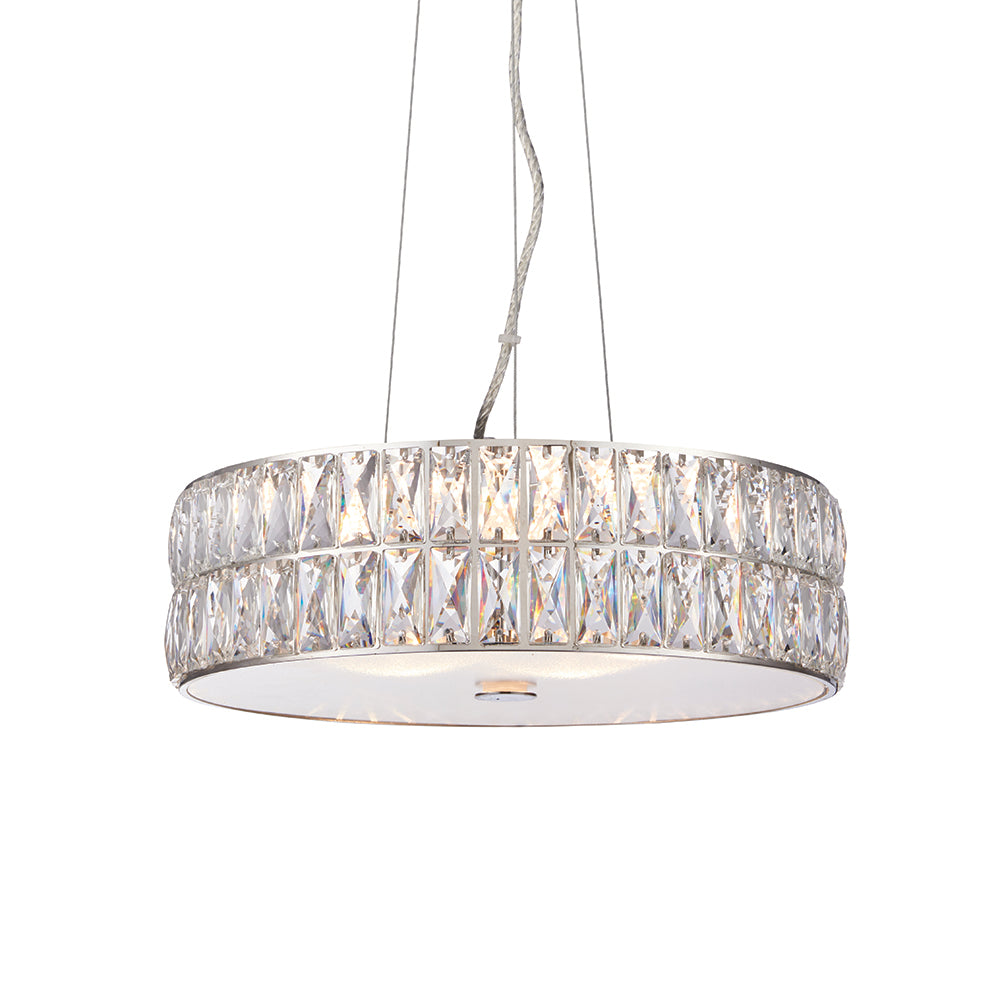 Endon Lighting 76513 Verina 5Lt Pendant Clear Crystal & Chrome Plate