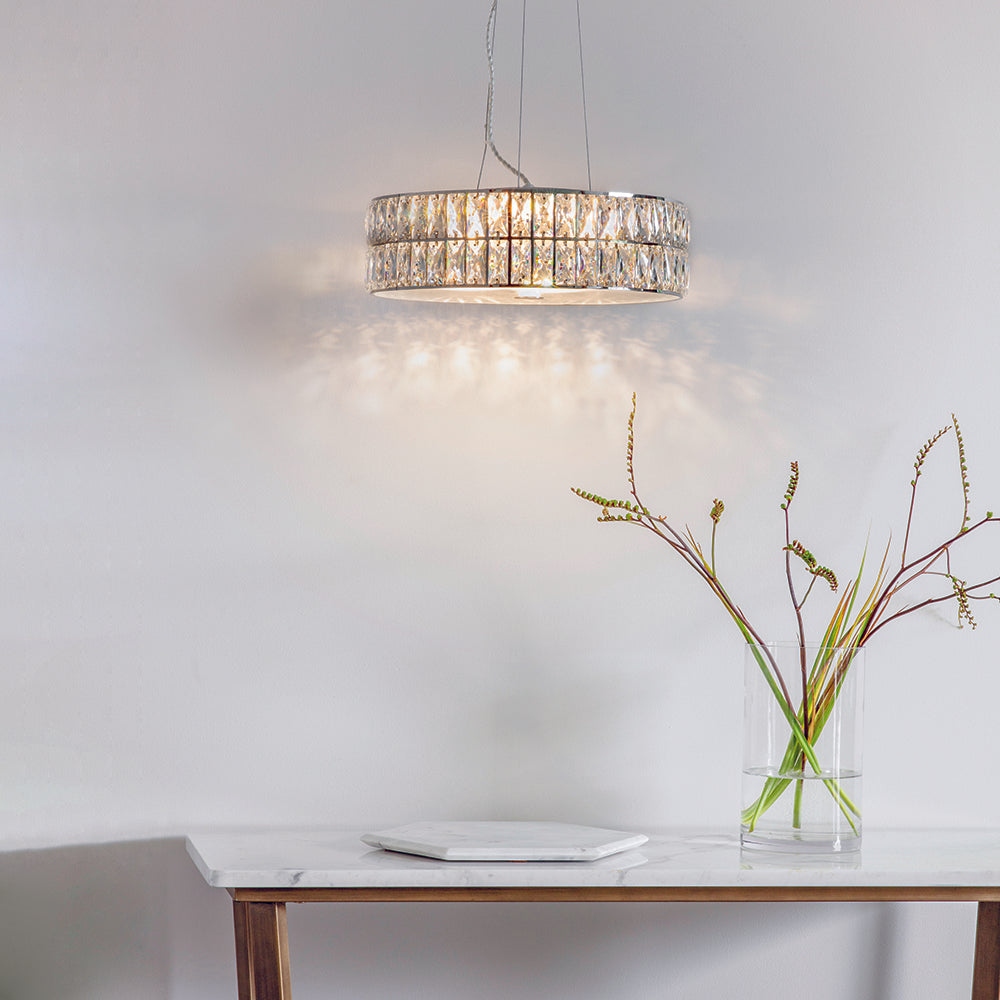 Endon Lighting 76513 Verina 5Lt Pendant Clear Crystal & Chrome Plate