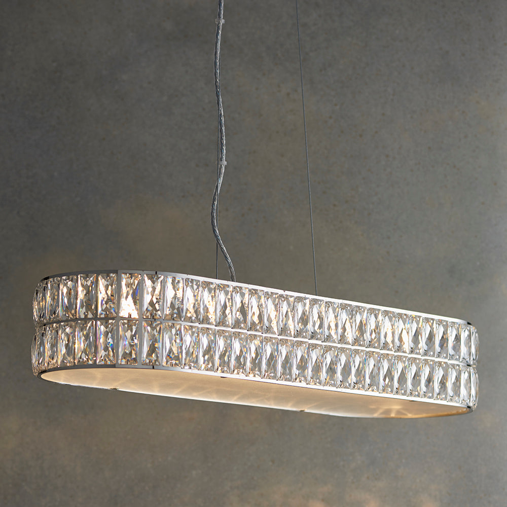 Endon Lighting 76514 Verina 5Lt Pendant Clear Crystal & Chrome Plate