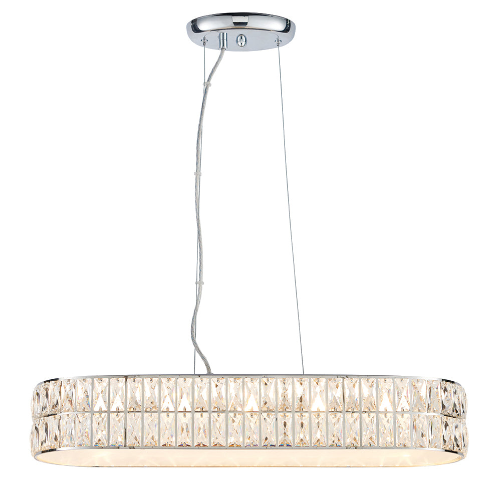 Endon Lighting 76514 Verina 5Lt Pendant Clear Crystal & Chrome Plate