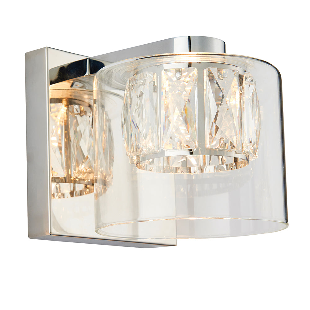 Endon Lighting 76521 Verina 1Lt Wall Chrome Plate & Clear Glass