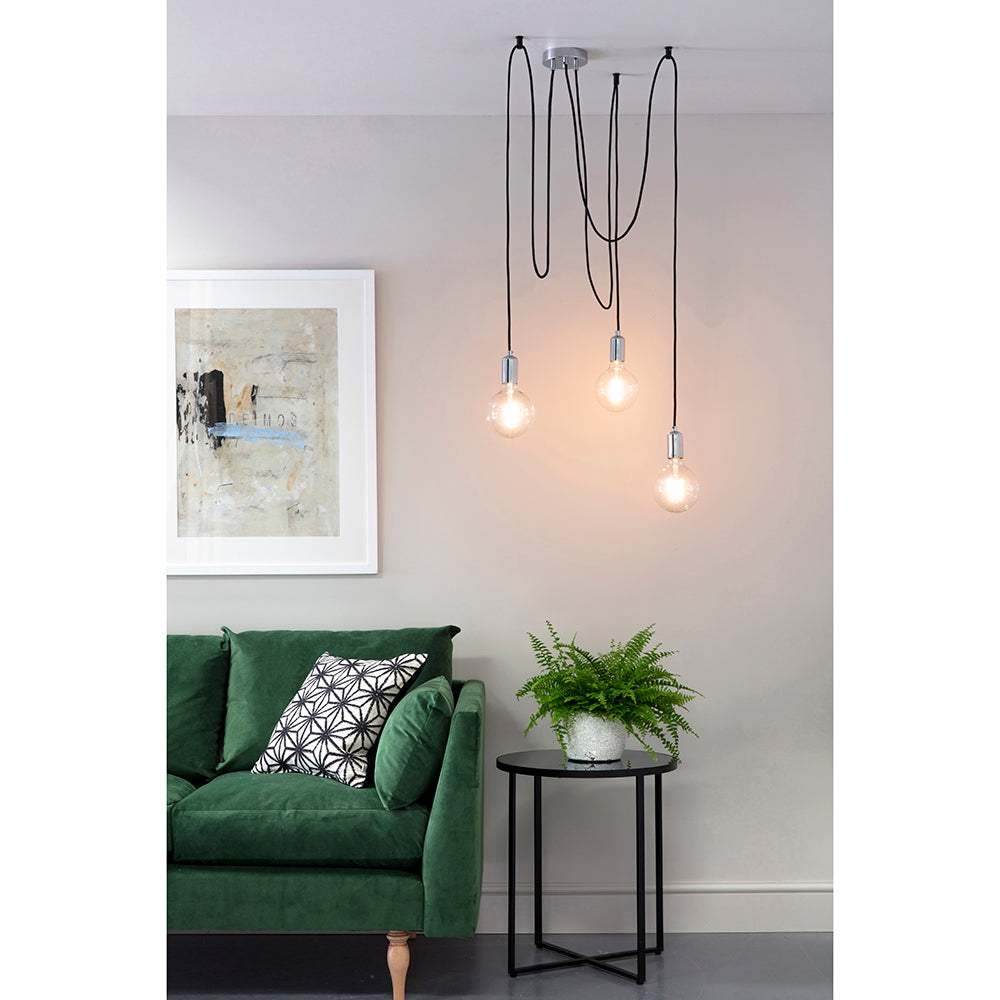 Endon Lighting 76576 Studio 3Lt Pendant Chrome Plate