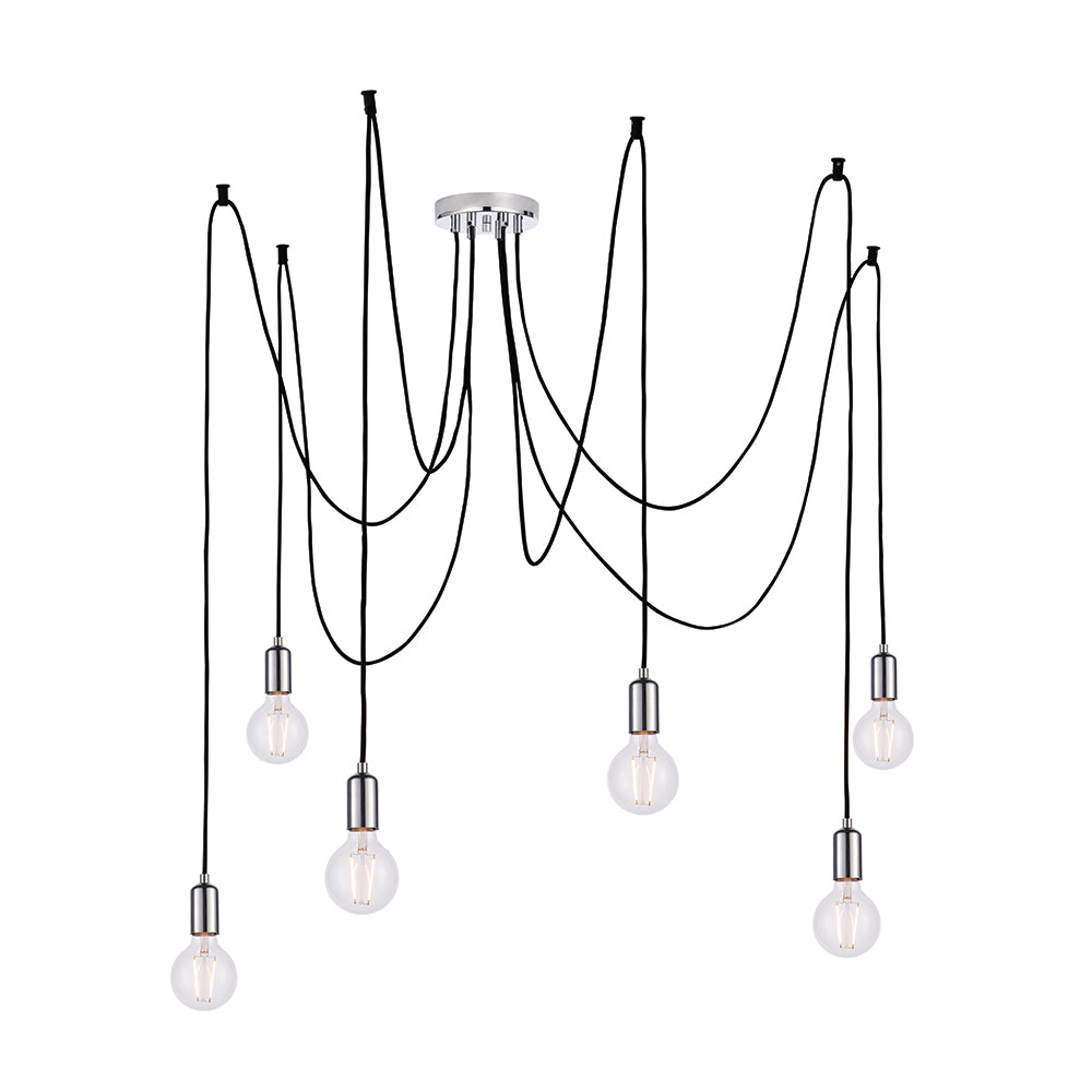 Endon Lighting 76577 Studio 6Lt Pendant Chrome Plate
