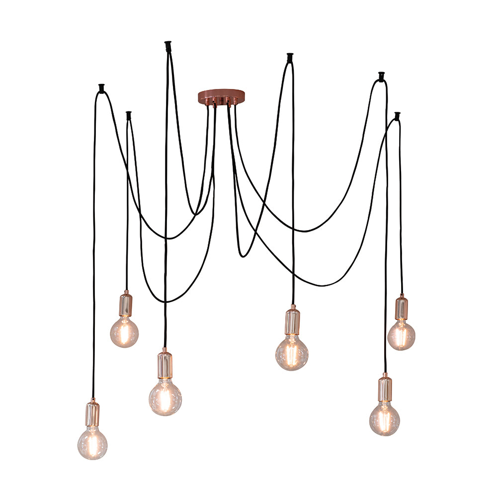 Endon Lighting 76580 Studio 6Lt Pendant Copper Plate