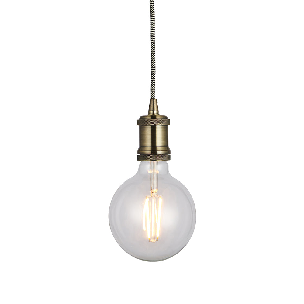 Endon Lighting 76585 Cambourne 1Lt Pendant Antique Brass Plate
