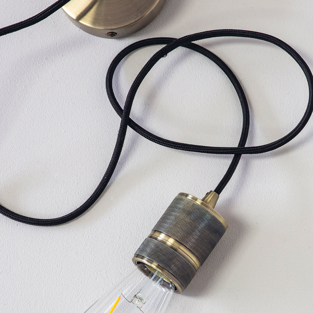 Endon Lighting 76587 Urban 1Lt Pendant Antique Brass Plate