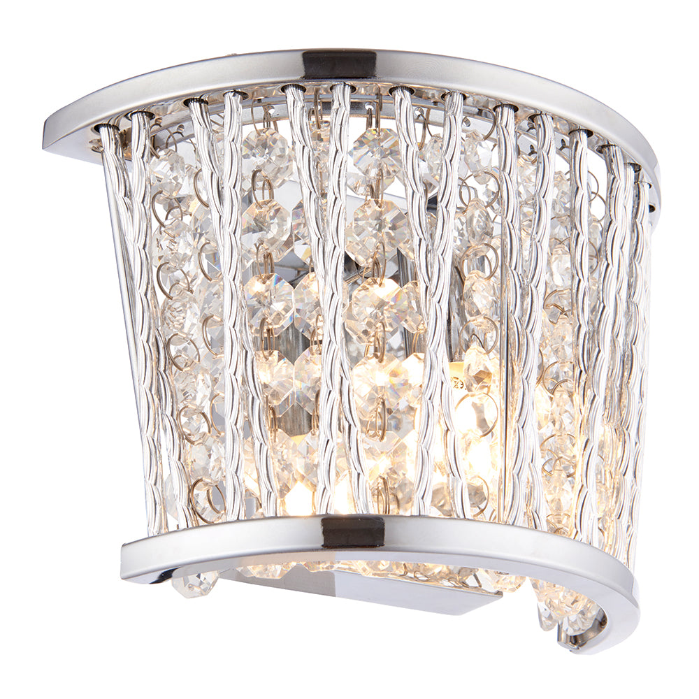 Endon Lighting 76698 Sophia 1Lt Wall Chrome Plate & Clear Crystal