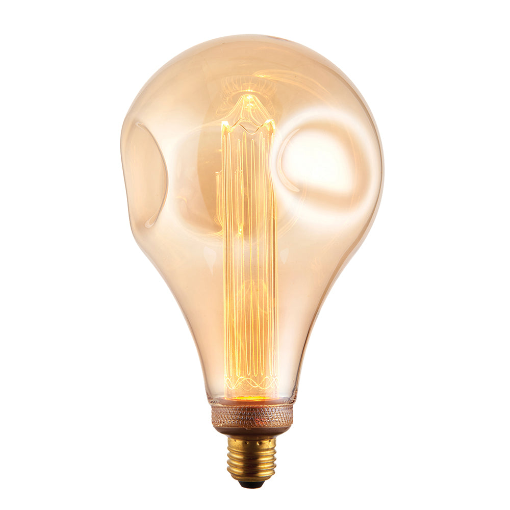 Endon Lighting 77085 Xl E27 Led Dimple Globe 1Lt Accessory Amber Glass