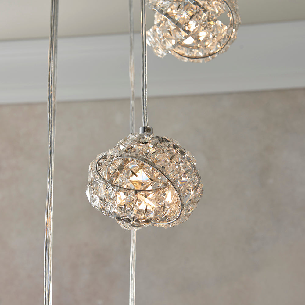 Endon Lighting 77566 Talia 5Lt Pendant Chrome Plate & Clear Crystal