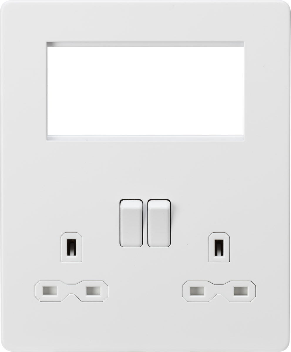 Screwless Small Multimedia Combination  Plate - Matt White