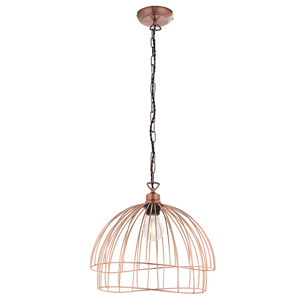 Endon Lighting 77975 Jericho 1Lt Pendant Easyfit Copper Plate