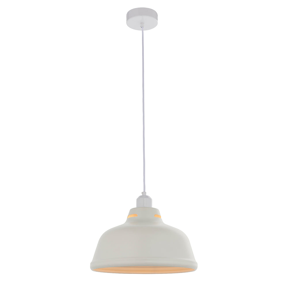 Endon Lighting 77997 Mono 1Lt Pendant Easyfit Matt White Paint
