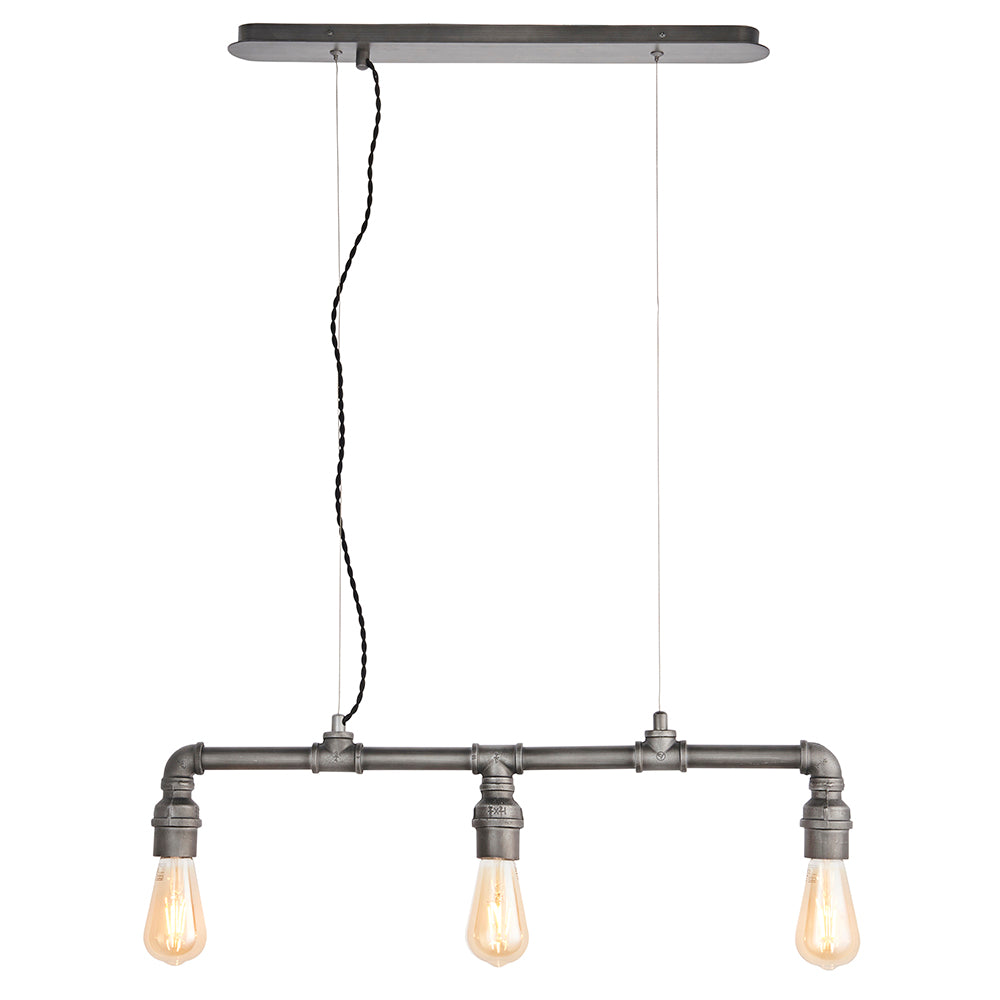 Endon Lighting 78764 Pipe 3Lt Pendant Aged Pewter Paint
