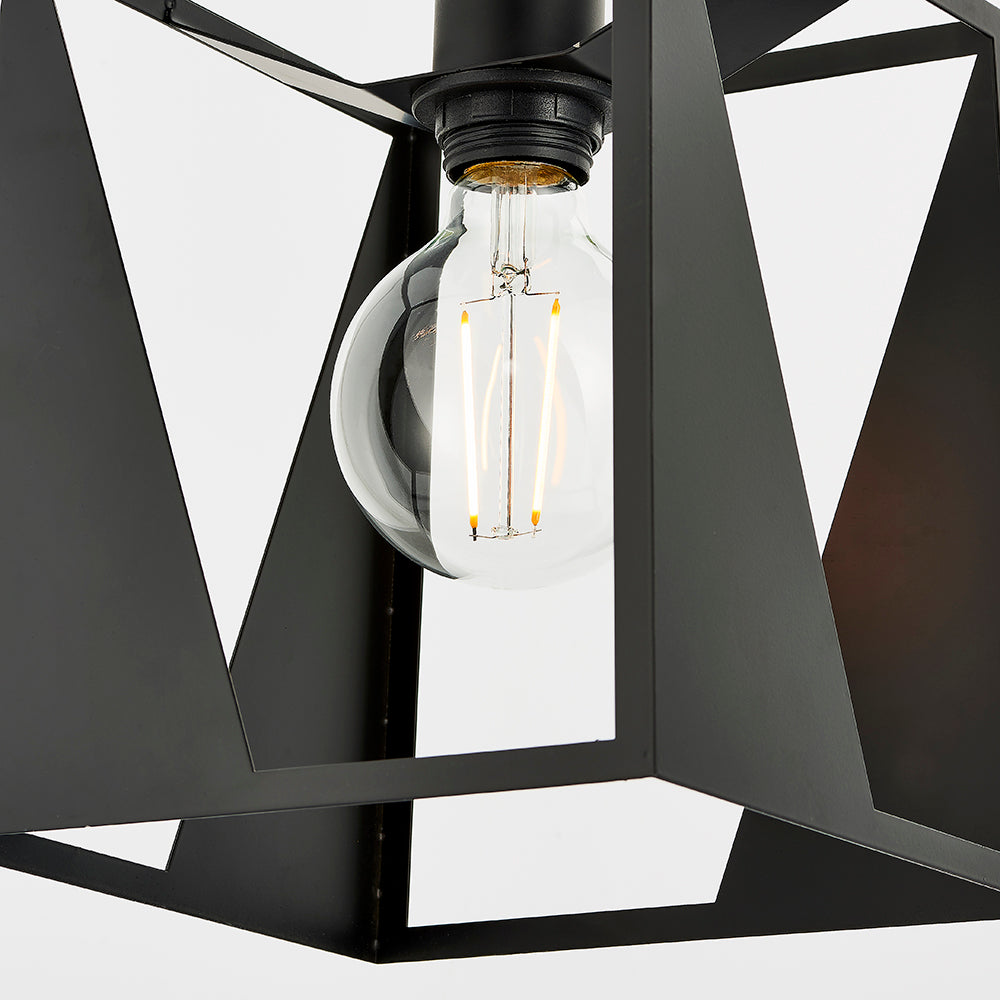 Endon Lighting 79627 Kolo 1Lt Pendant Matt Black