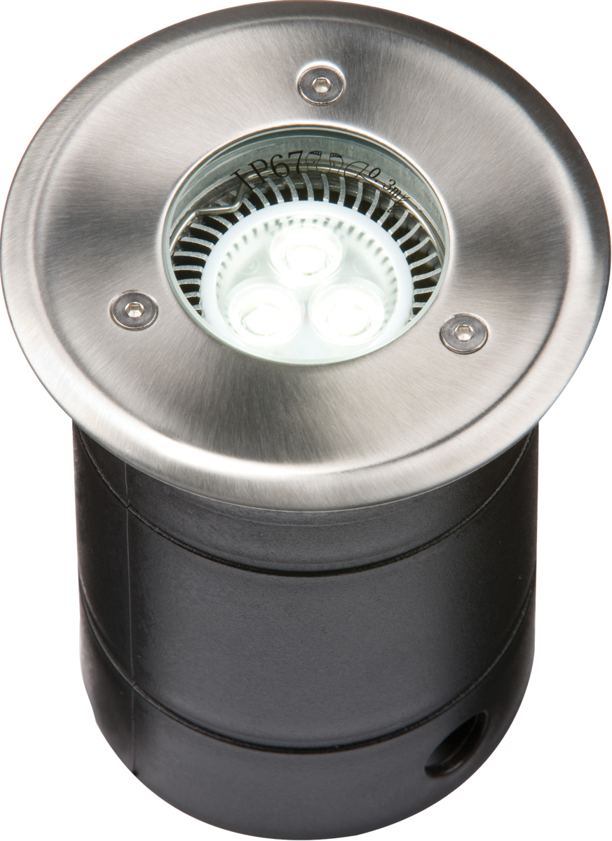 230V IP67 Grade 304 Stainless Steel Walkover / Driveover Light, Depth - 140mm, Flange - 105MM