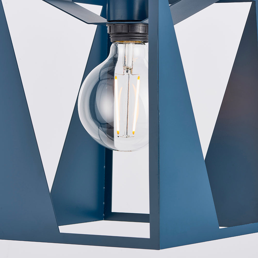 Endon Lighting 80636 Kolo 1Lt Pendant Matt Ink Blue