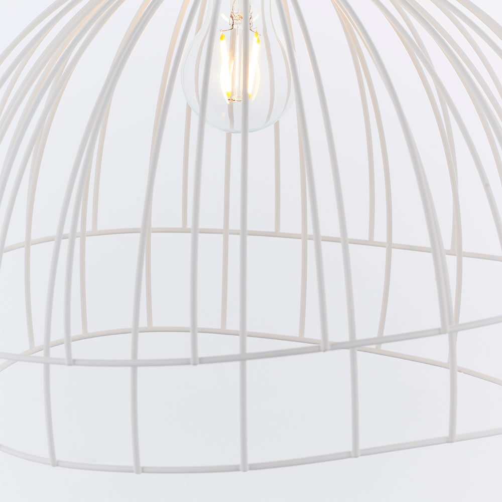 Endon Lighting 80640 Jericho 1Lt Pendant Easyfit Matt White Paint