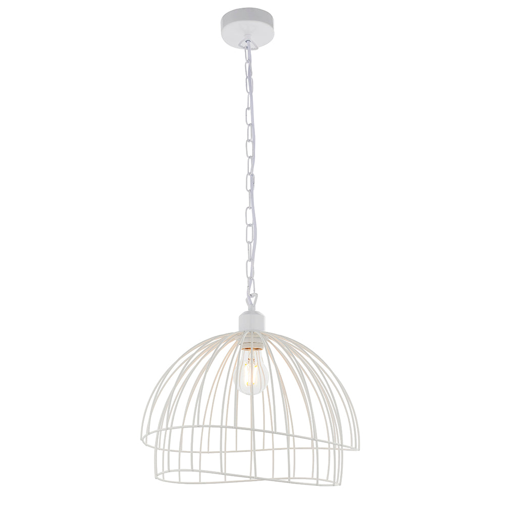 Endon Lighting 80640 Jericho 1Lt Pendant Easyfit Matt White Paint