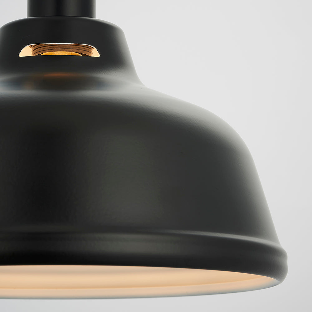 Endon Lighting 80646 Mono 1Lt Pendant Easyfit Matt Black & Matt White Paint