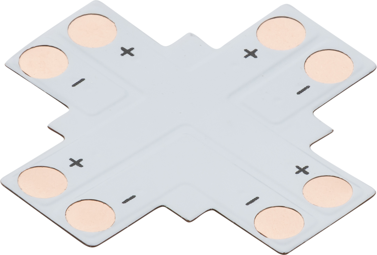 12V / 24V LED flex 4-way X-connector - Single Colour