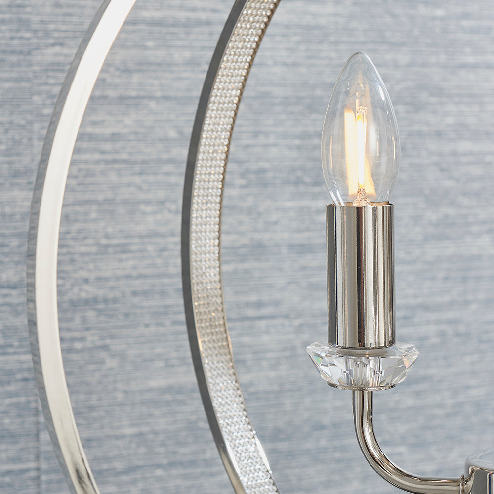 Endon Lighting 81507 Ritz 3Lt Pendant Bright Nickel Plate & Clear Faceted Acrylic